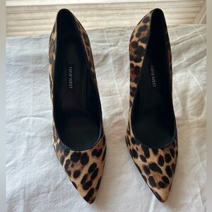 3 1/2 inch beautiful leopard pumps. Worn twice.  Like brand new